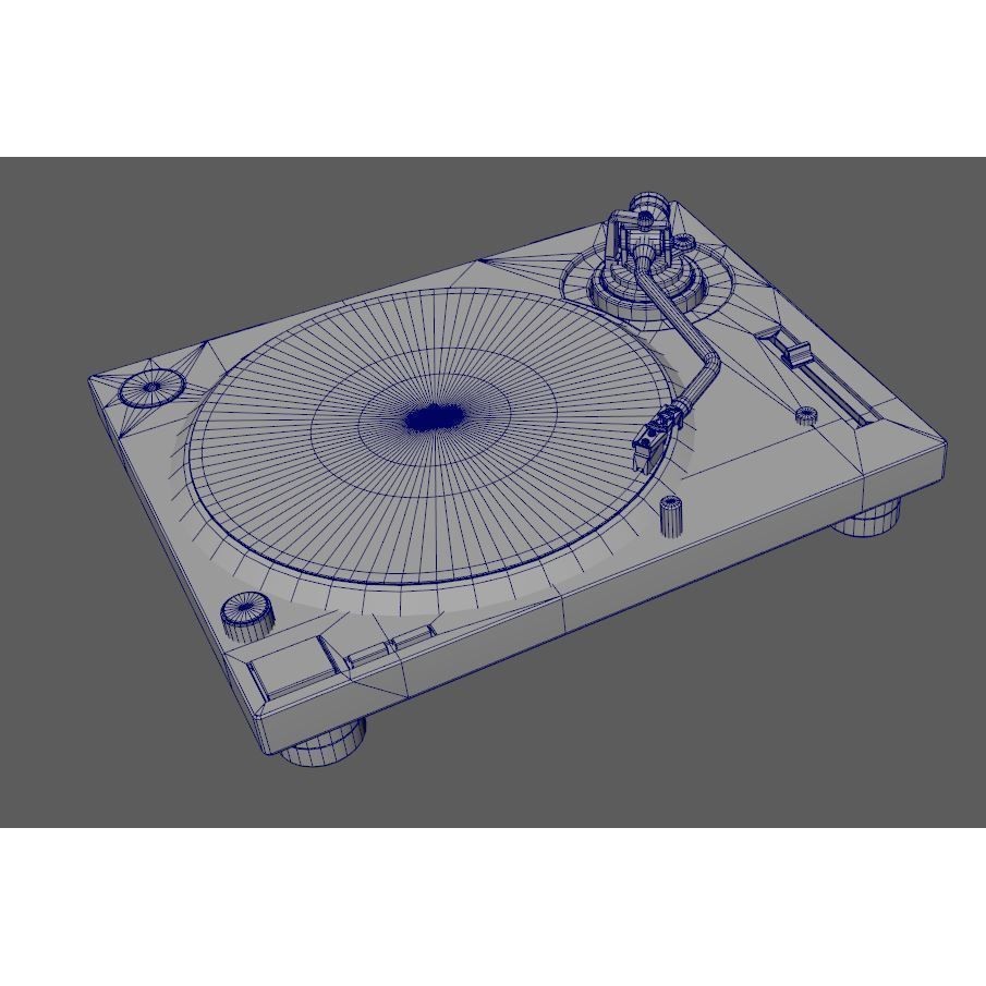 Turntable 3D Model – Low Poly Audio Player with PBR Textures, FBX/OBJ - View 9