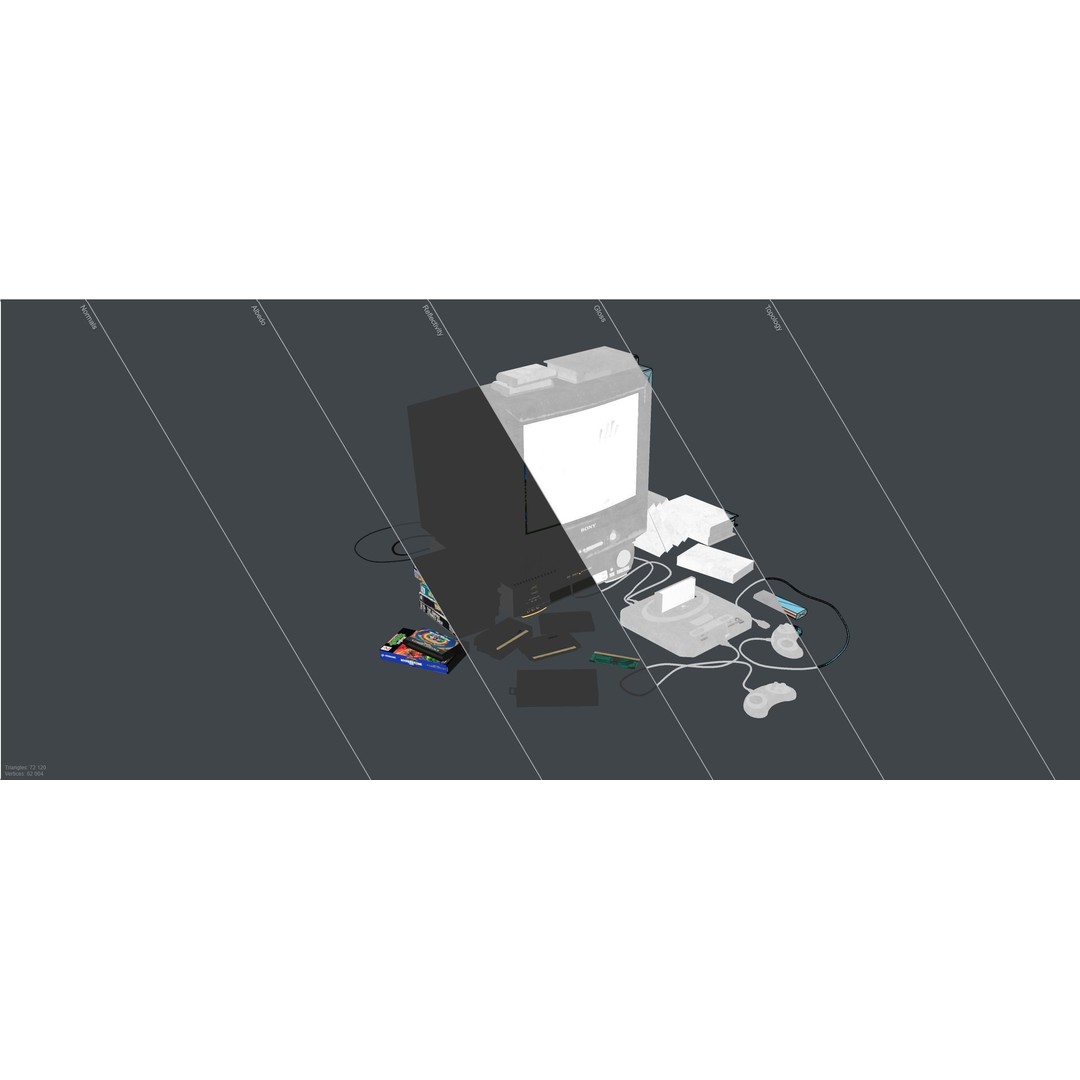 Sega Mega Drive 2 3D Model – Low Poly Game Ready Asset, OBJ, PBR