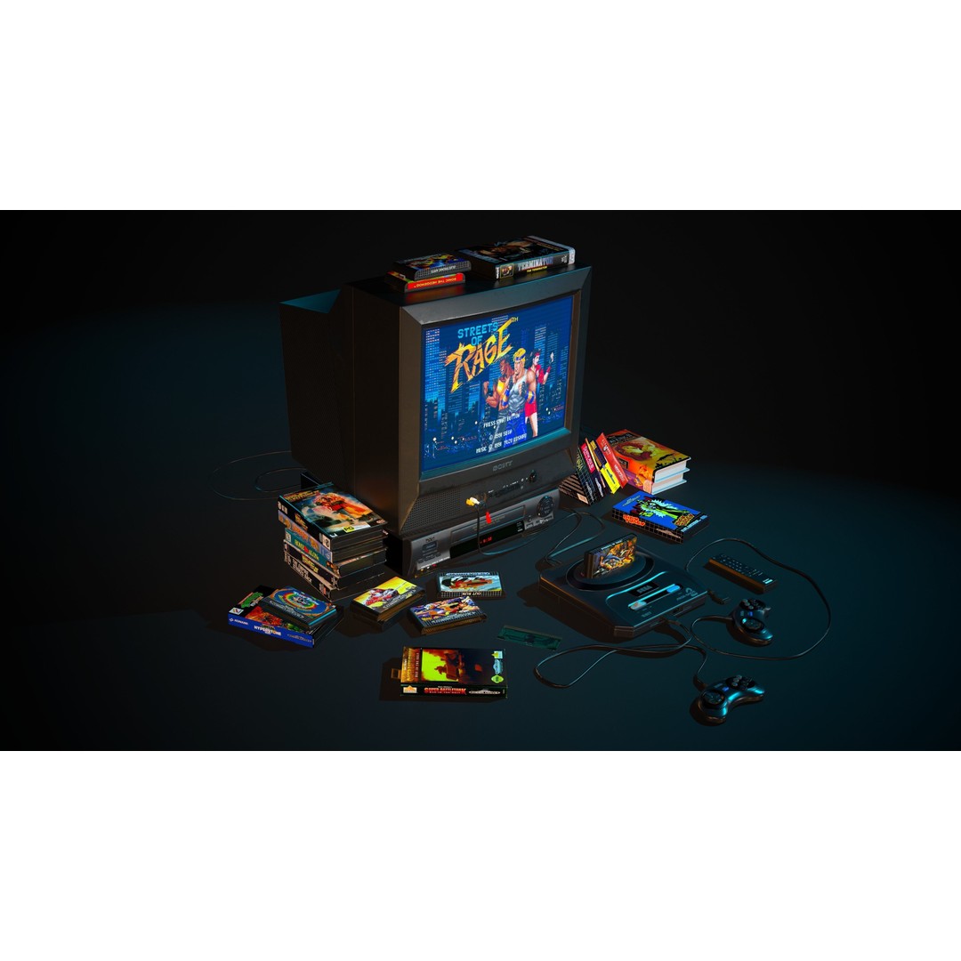 Sega Mega Drive 2 3D Model – Low Poly Game Ready Asset, OBJ, PBR - View 5