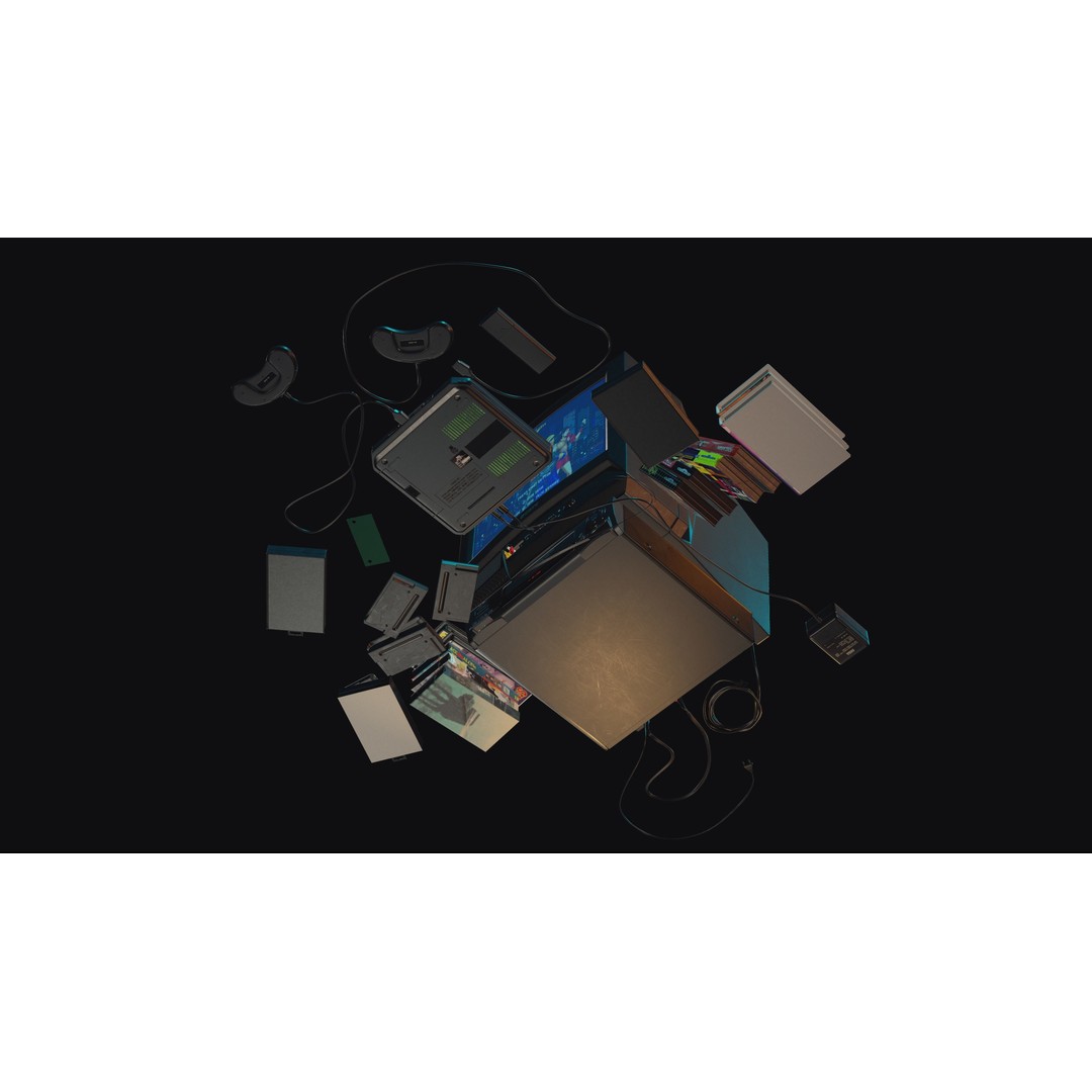 Sega Mega Drive 2 3D Model – Low Poly Game Ready Asset, OBJ, PBR - View 8