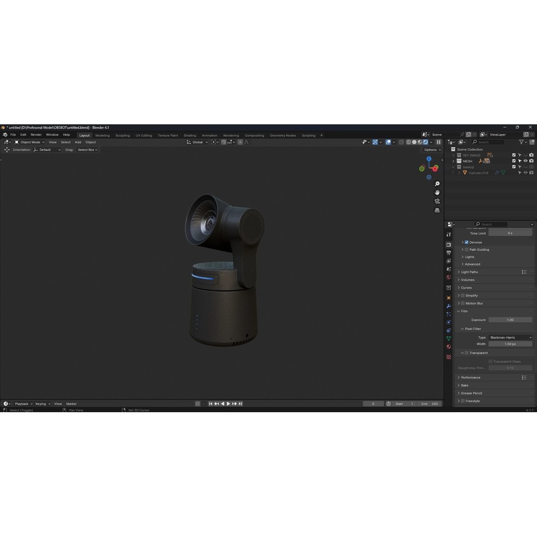 Obsbot AI-Powered 4K Camera 3D Model – High Poly PBR Asset, Blender, FBX