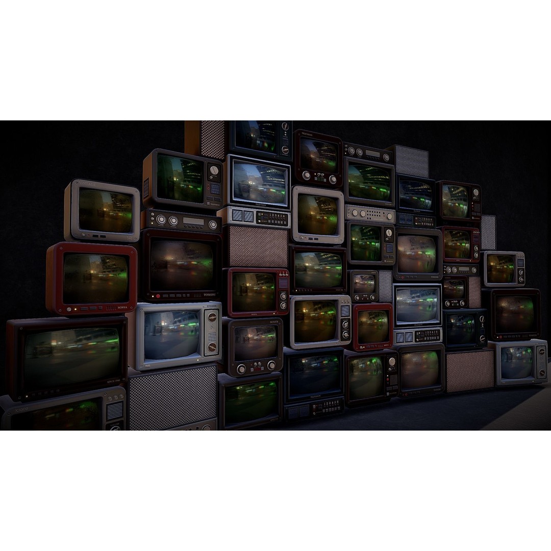 Retro TV 3D Model – Low Poly Vintage Electronics, FBX & OBJ - View 10