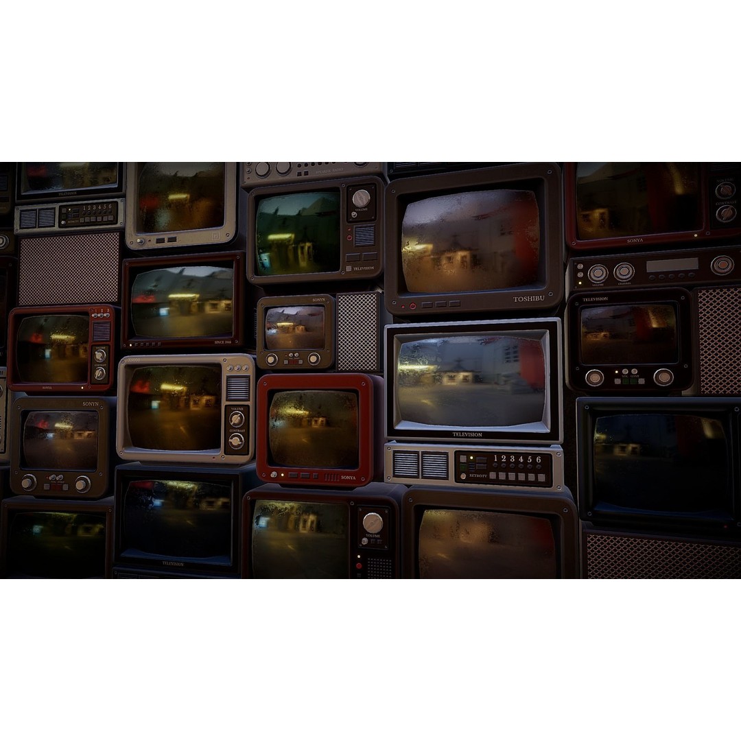 Retro TV 3D Model – Low Poly Vintage Electronics, FBX & OBJ - View 11