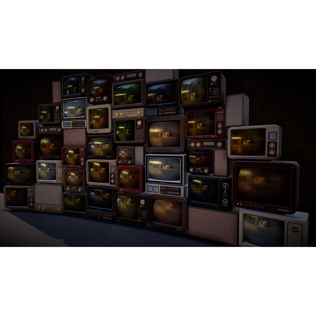 Retro TV 3D Model – Low Poly Vintage Electronics, FBX & OBJ - View 13
