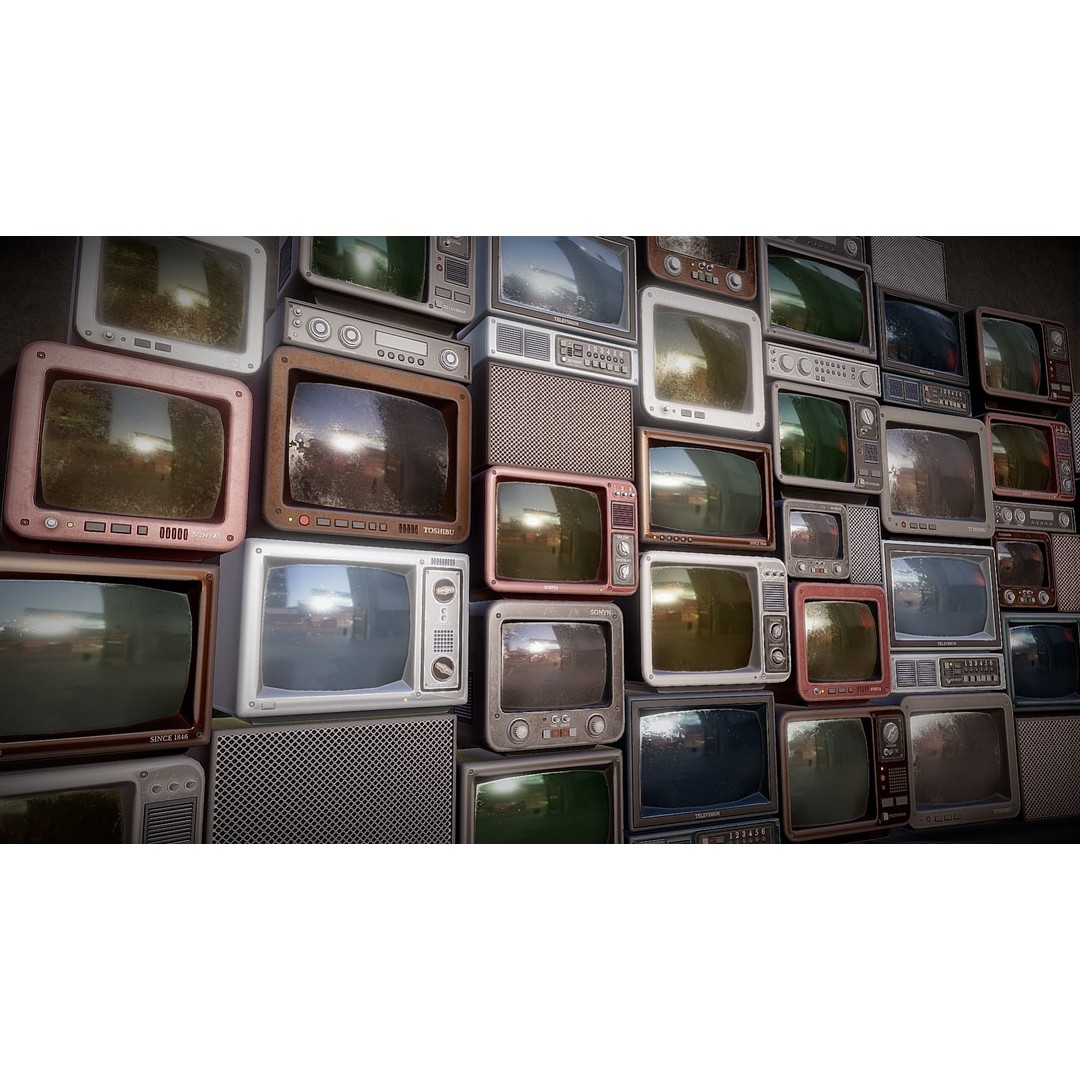 Retro TV 3D Model – Low Poly Vintage Electronics, FBX & OBJ - View 3