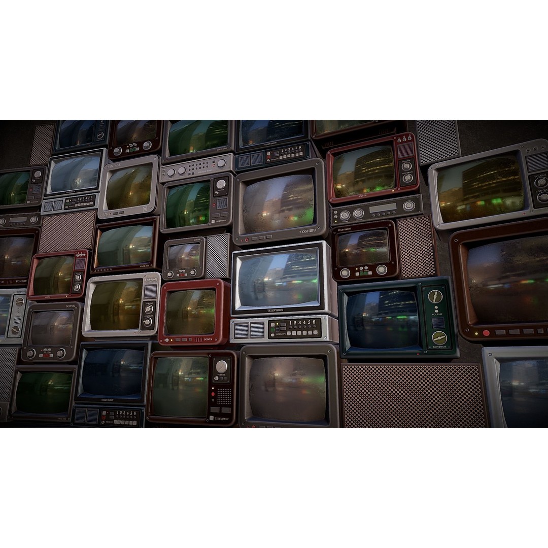 Retro TV 3D Model – Low Poly Vintage Electronics, FBX & OBJ - View 4