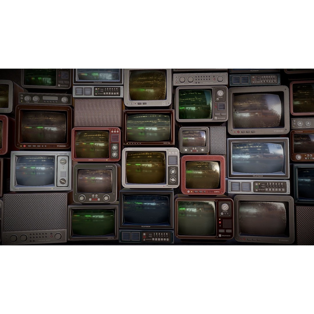Retro TV 3D Model – Low Poly Vintage Electronics, FBX & OBJ - View 5