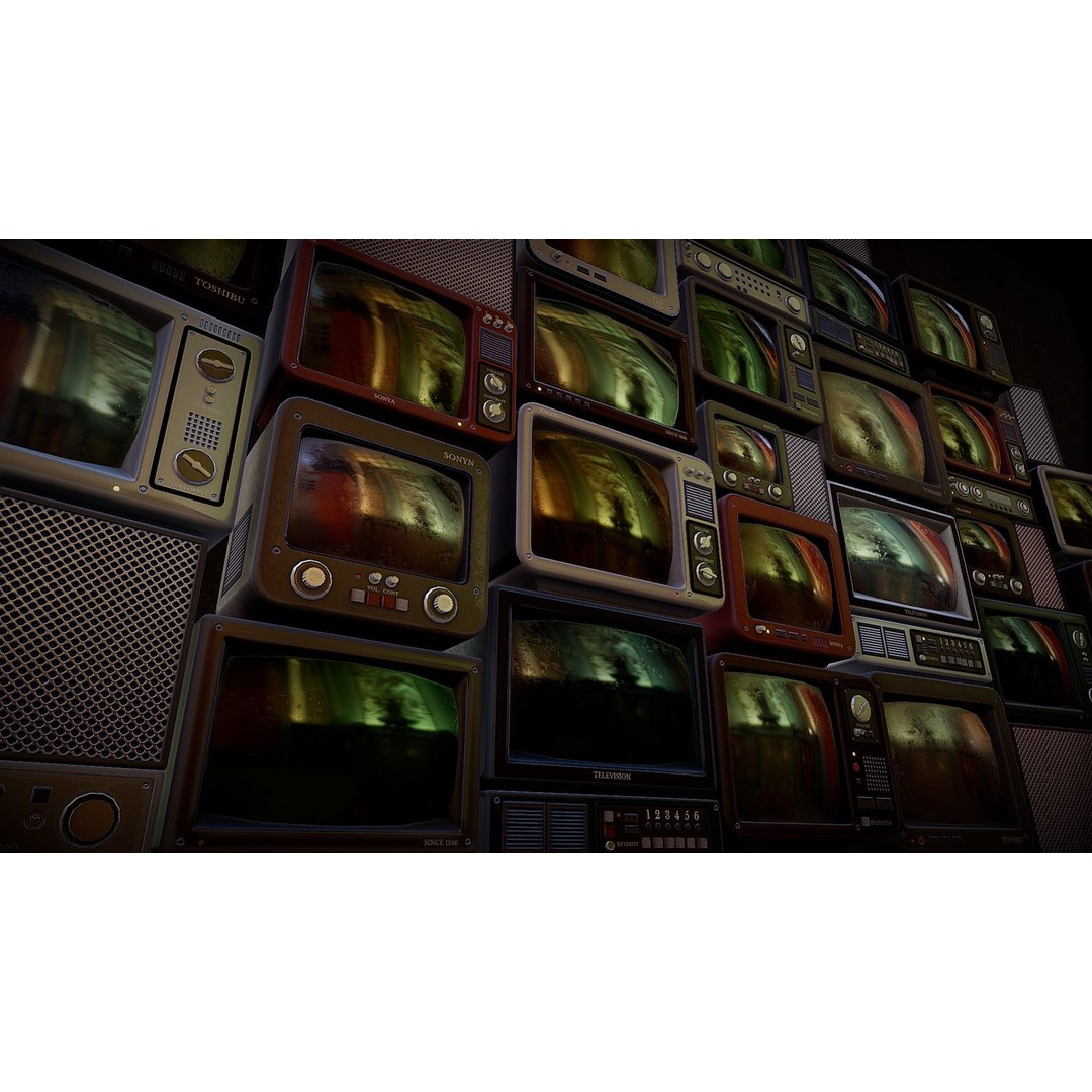 Retro TV 3D Model – Low Poly Vintage Electronics, FBX & OBJ - View 6