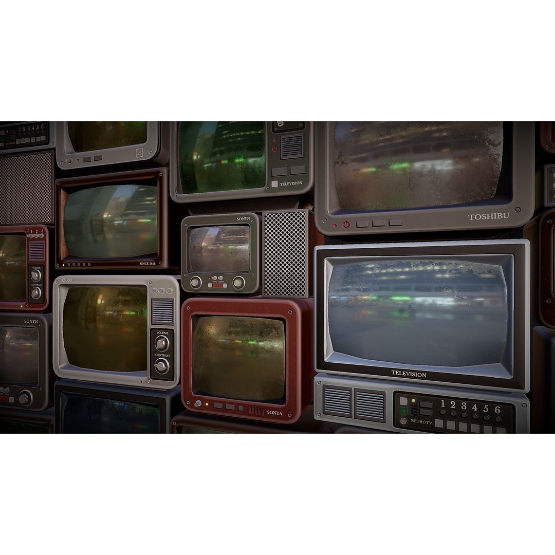 Retro TV 3D Model – Low Poly Vintage Electronics, FBX & OBJ - View 7