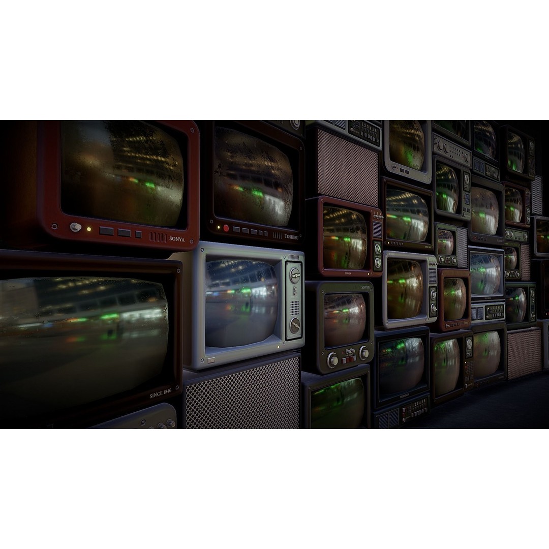 Retro TV 3D Model – Low Poly Vintage Electronics, FBX & OBJ - View 8