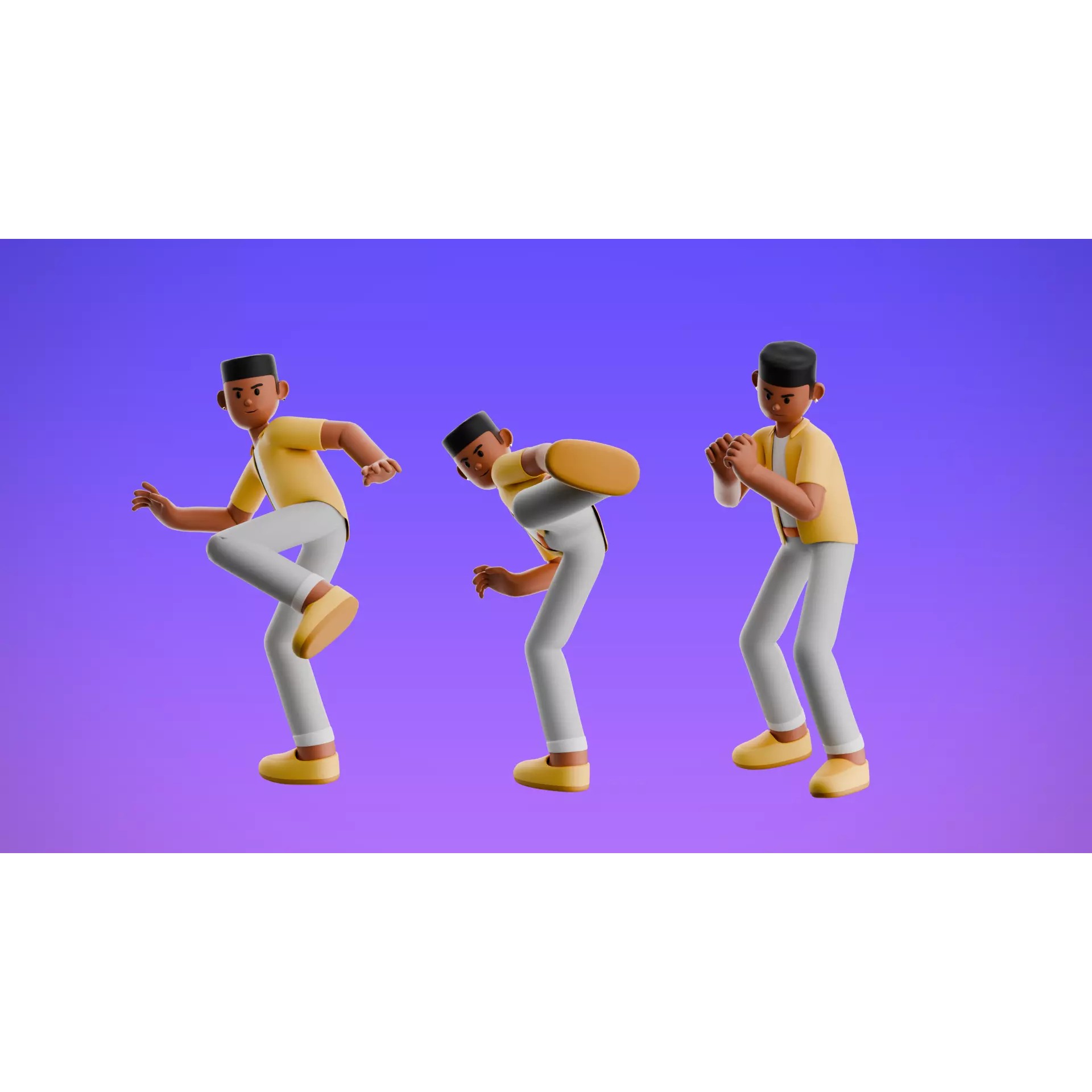 22 Casual Characters - Low-Poly Game-Ready 3D Model - View 11