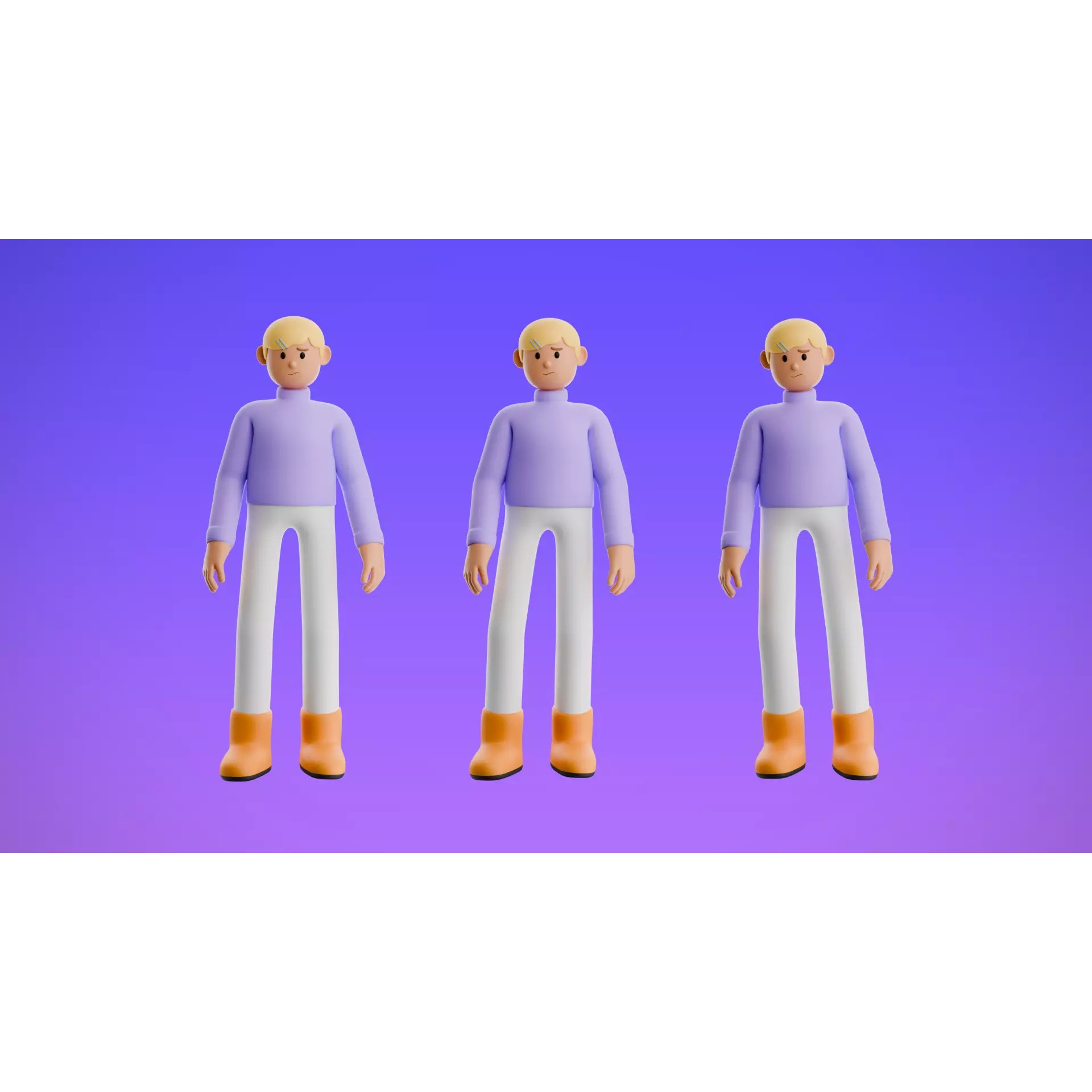 22 Casual Characters - Low-Poly Game-Ready 3D Model - View 12