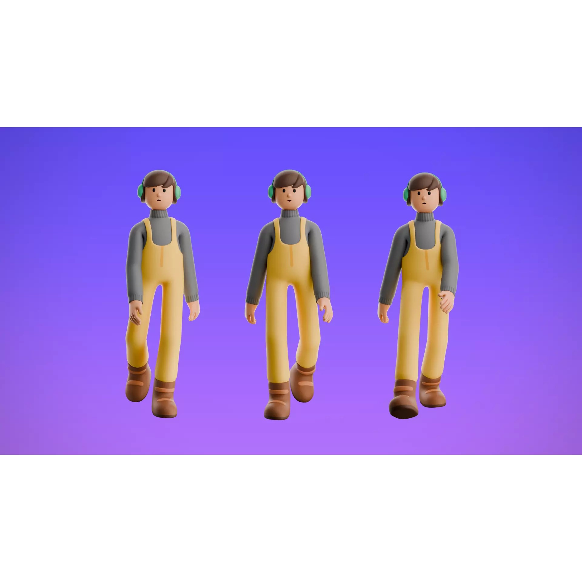 22 Casual Characters - Low-Poly Game-Ready 3D Model - View 13
