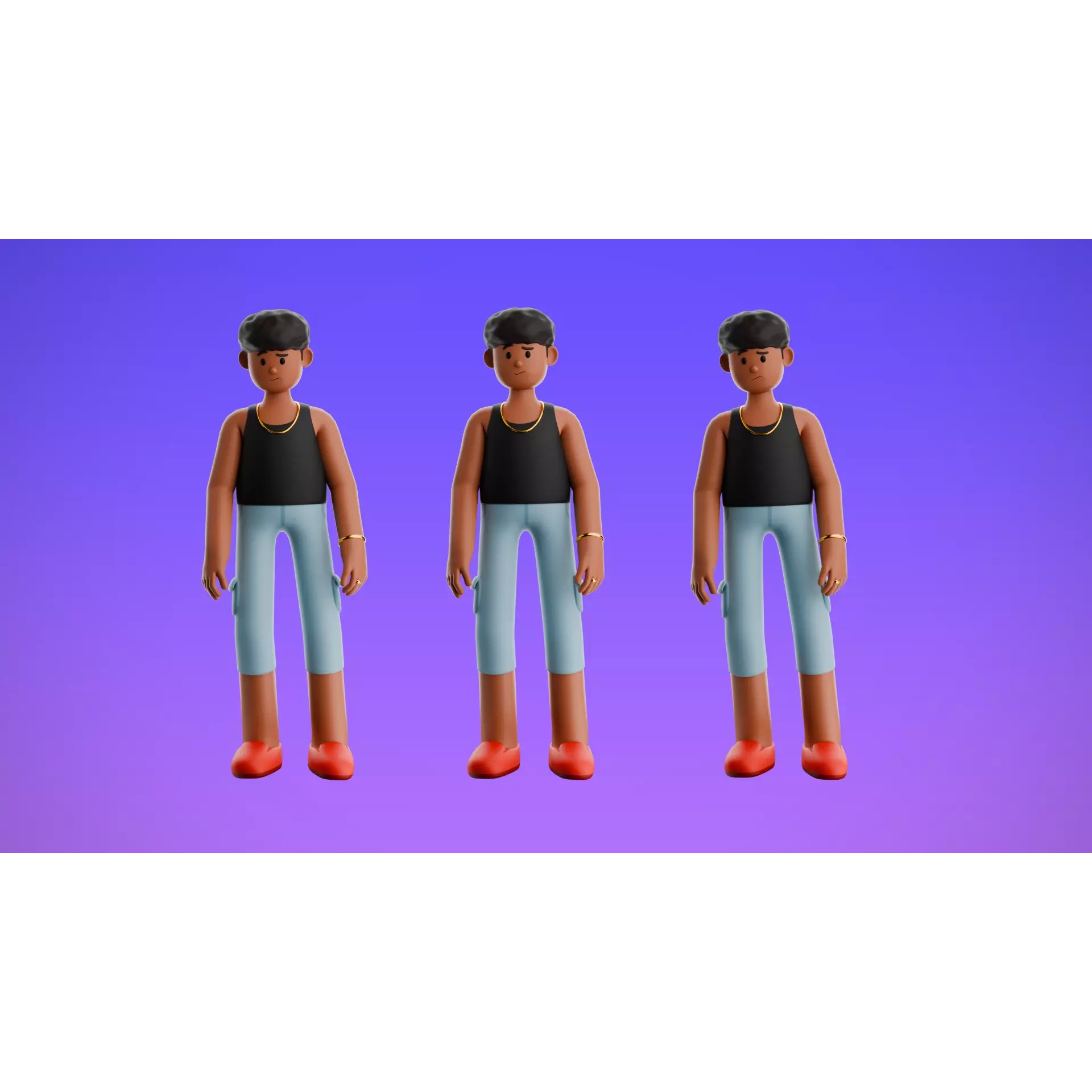 22 Casual Characters - Low-Poly Game-Ready 3D Model - View 14
