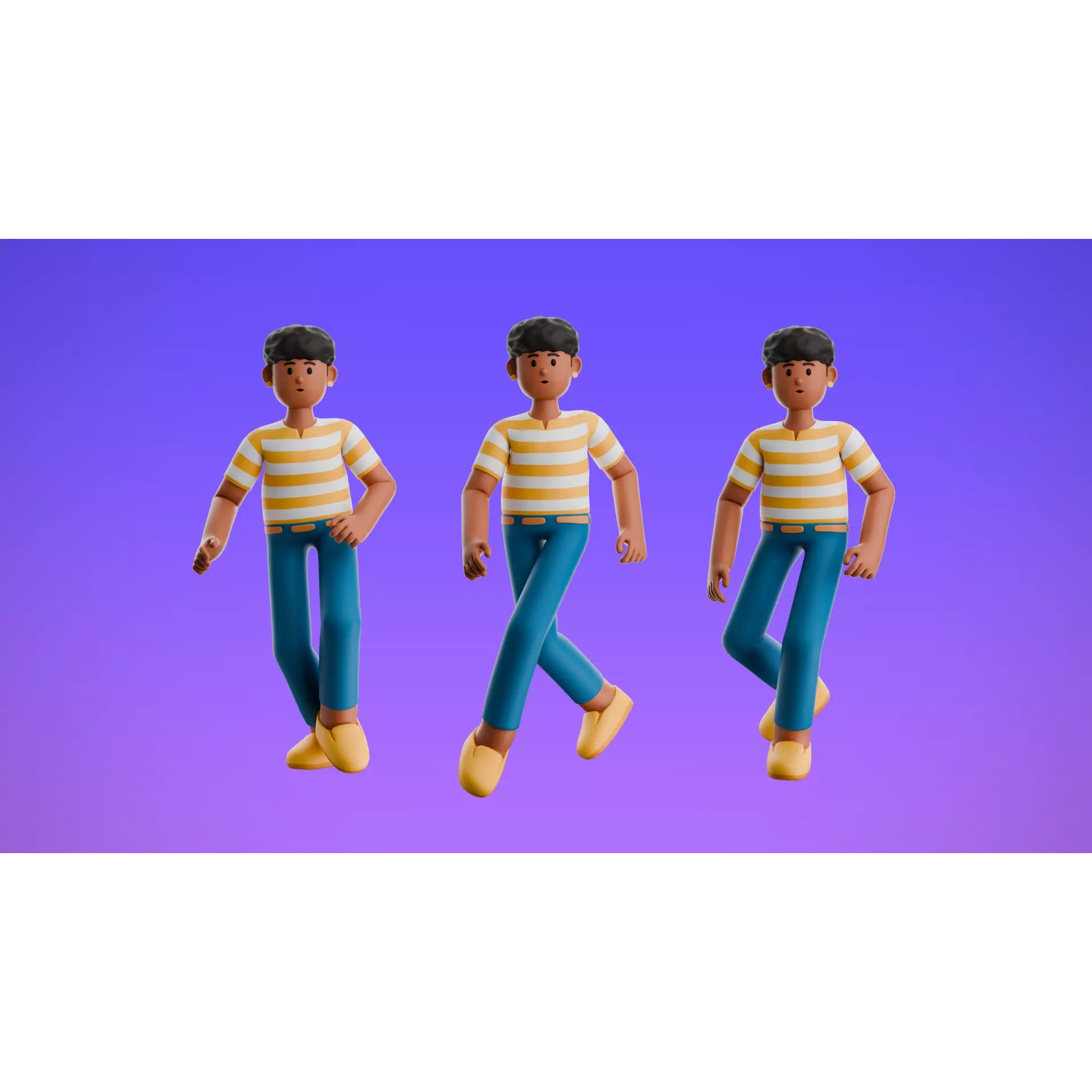 22 Casual Characters - Low-Poly Game-Ready 3D Model - View 17