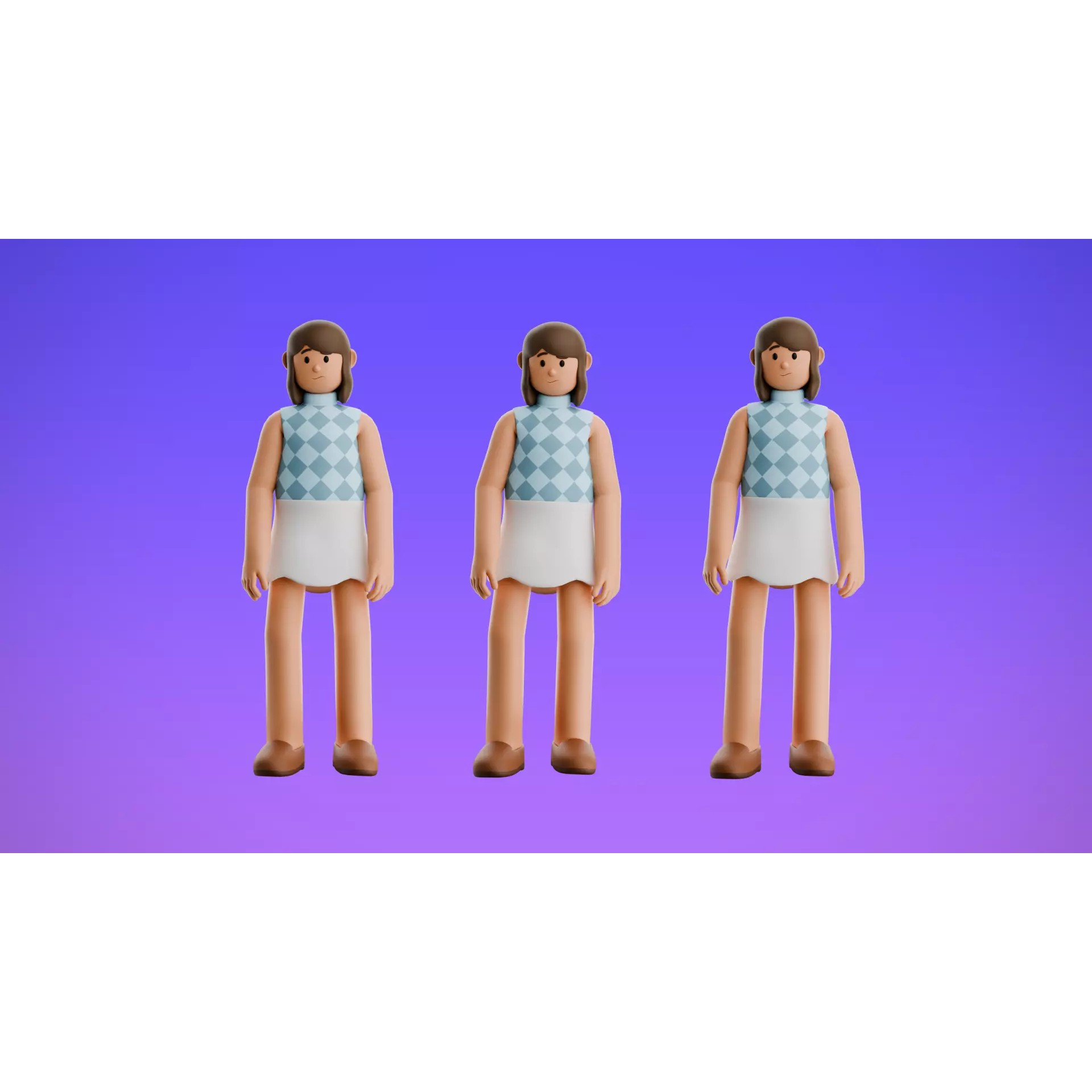 22 Casual Characters - Low-Poly Game-Ready 3D Model - View 23
