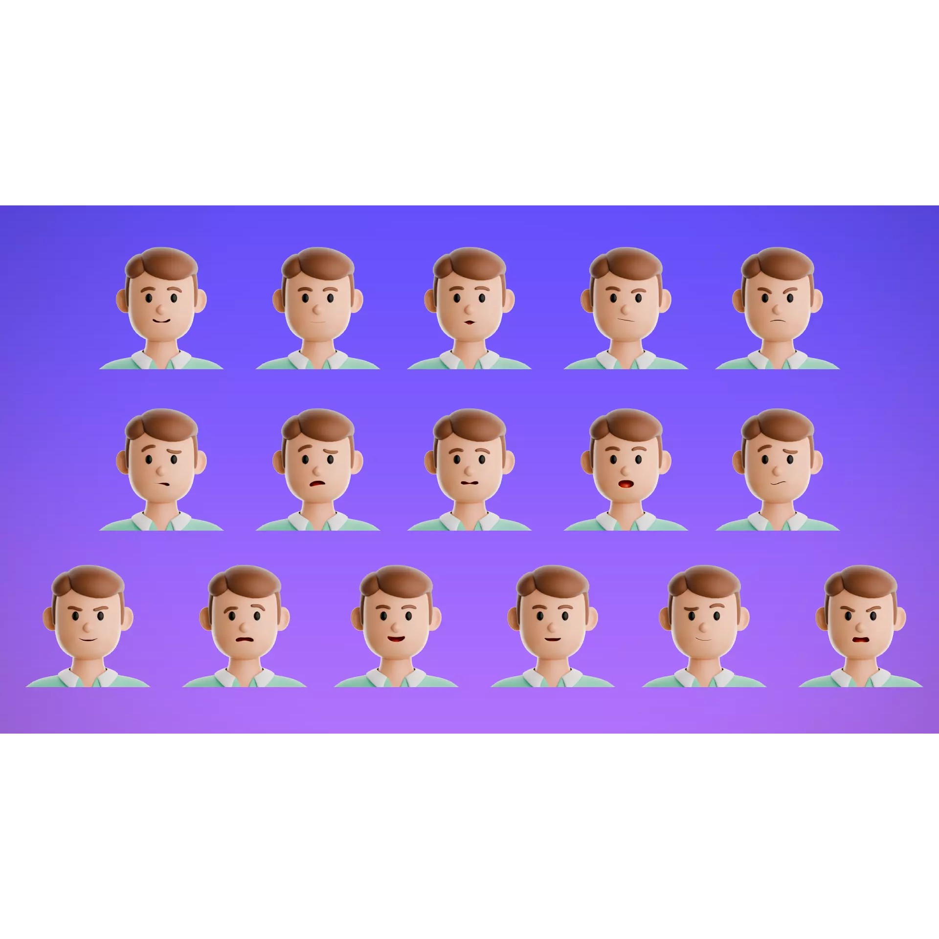 22 Casual Characters - Low-Poly Game-Ready 3D Model - View 4