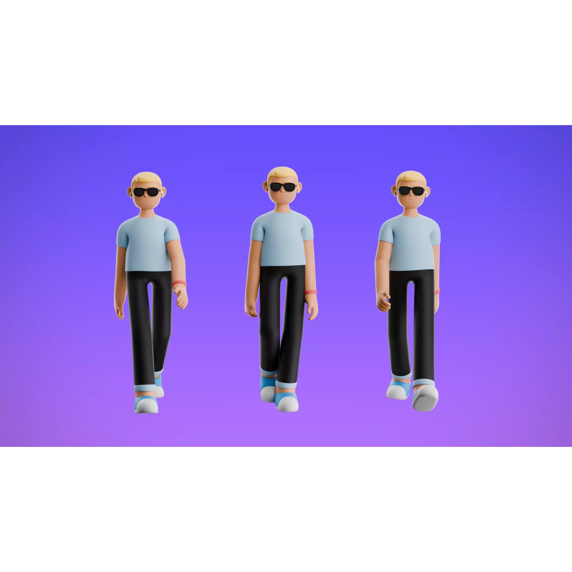 22 Casual Characters - Low-Poly Game-Ready 3D Model - View 5