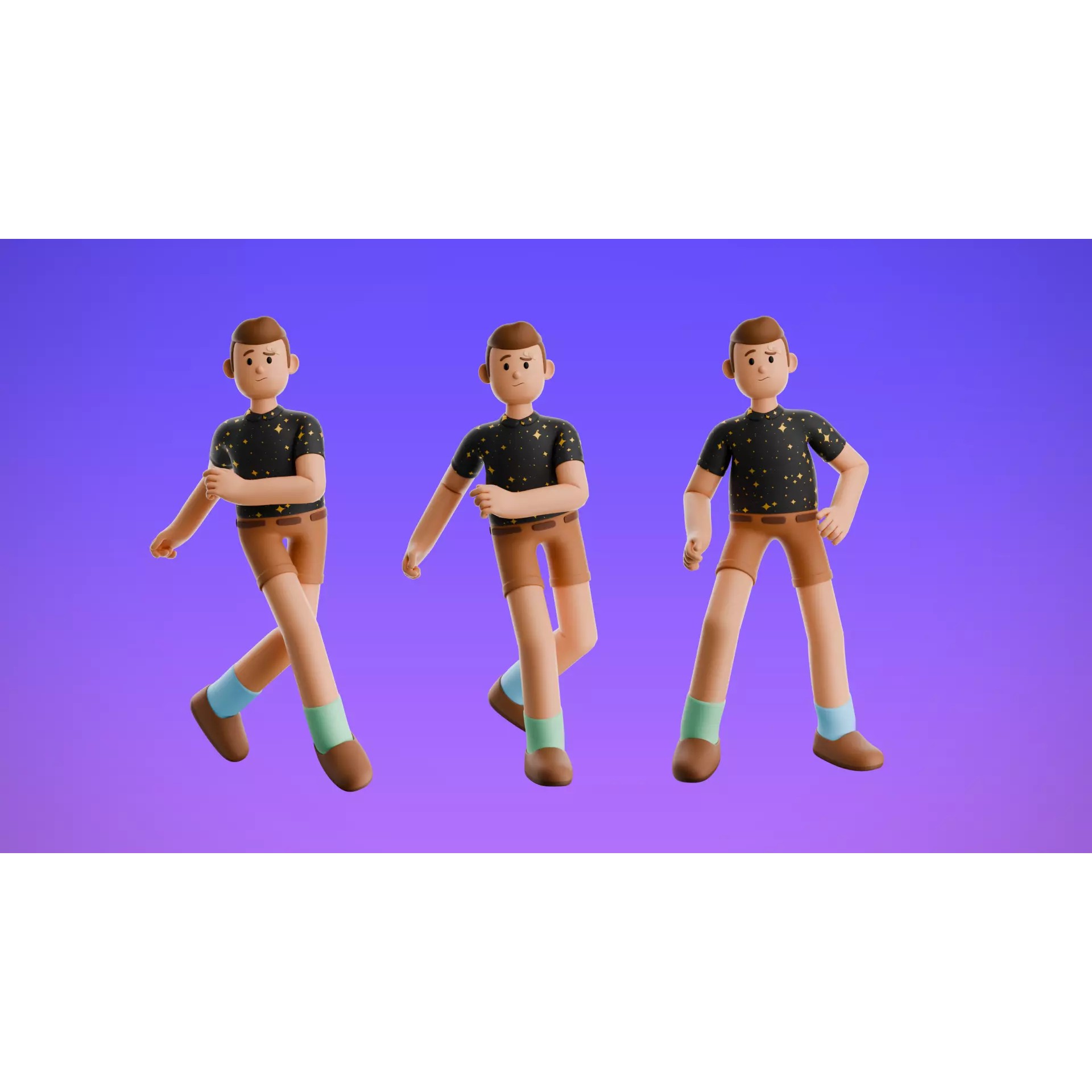 22 Casual Characters - Low-Poly Game-Ready 3D Model - View 6