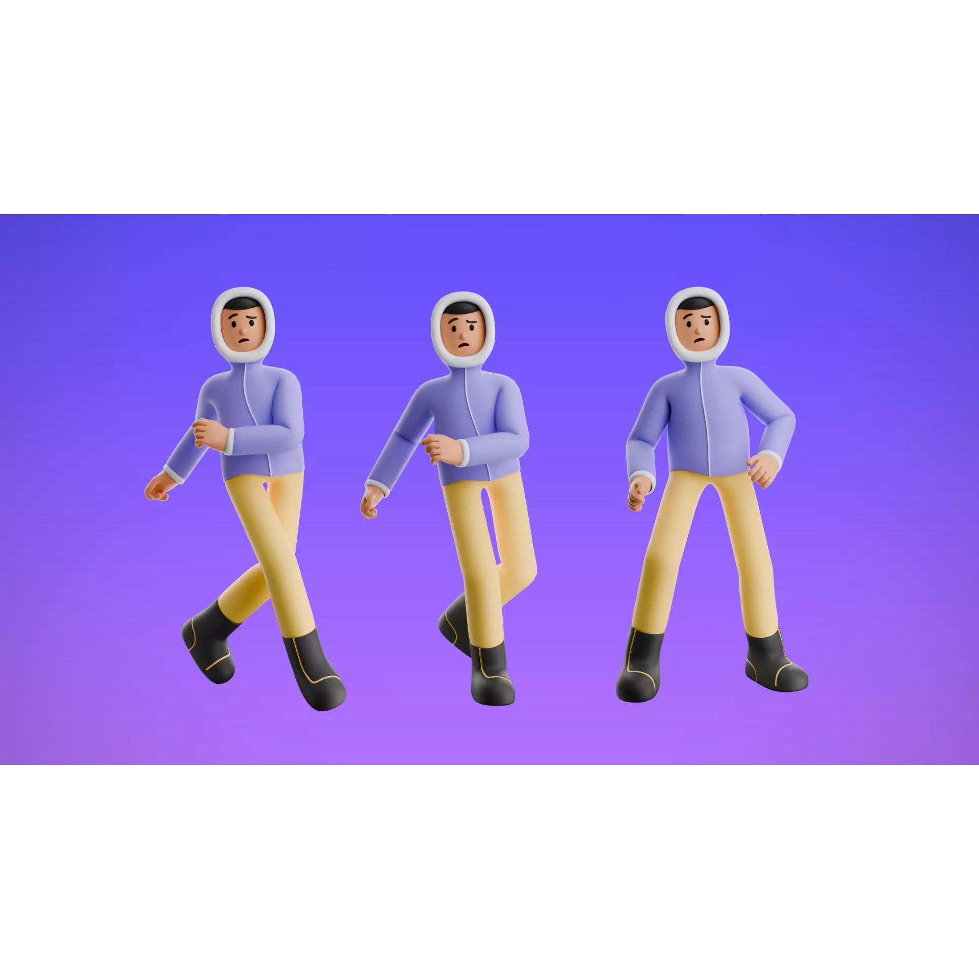22 Casual Characters - Low-Poly Game-Ready 3D Model - View 8