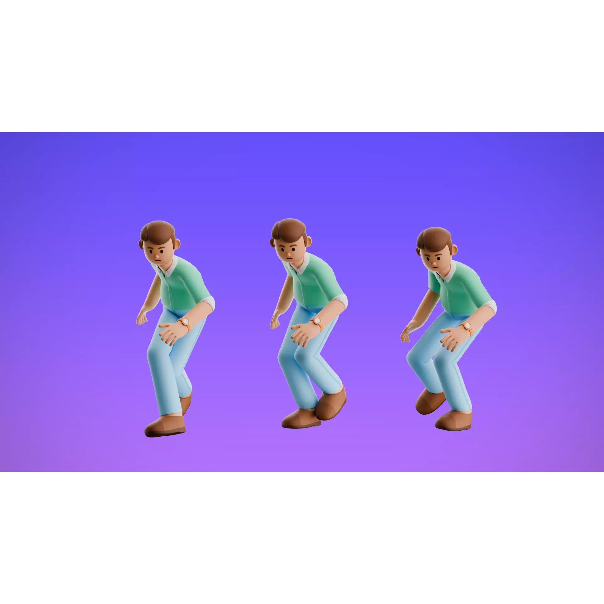 22 Casual Characters - Low-Poly Game-Ready 3D Model - View 9