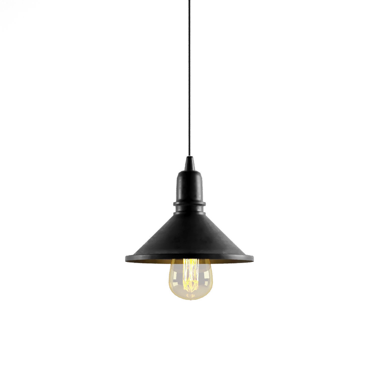 Black Cast Industrial Chandelier - Game-Ready 3D Model - View 12