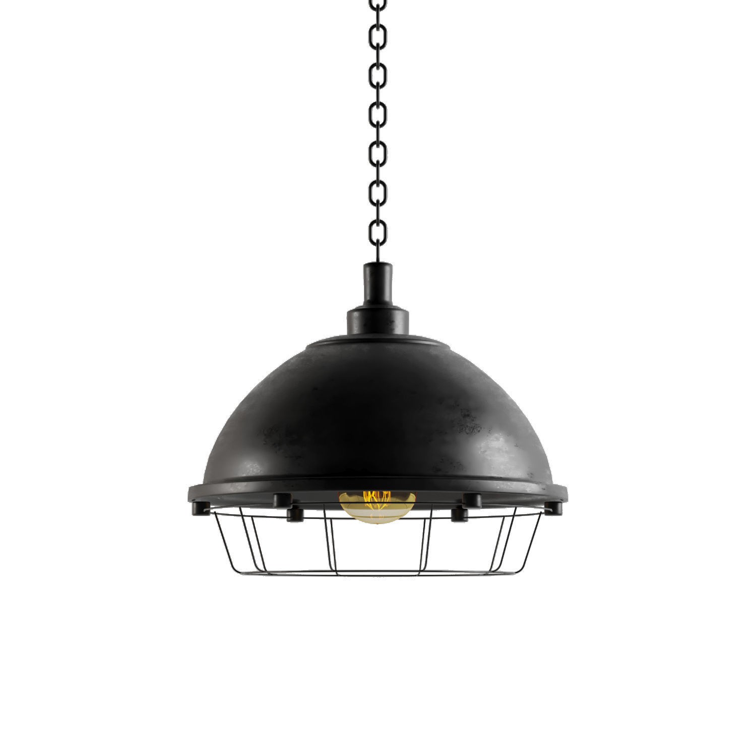 Black Cast Industrial Chandelier - Game-Ready 3D Model - View 6