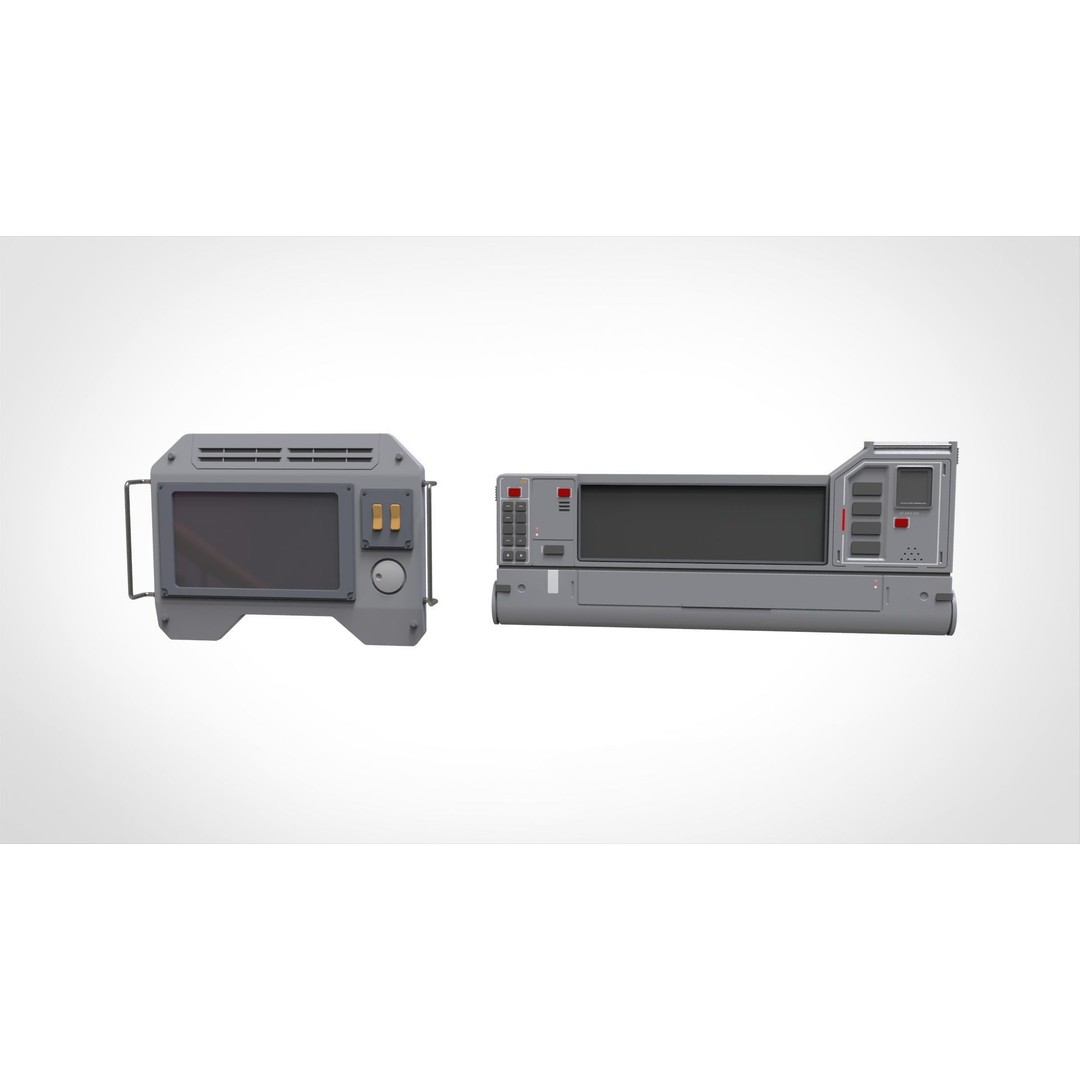 Dashboard 3D Model – Sci-Fi Control Panel with PBR Materials - View 15