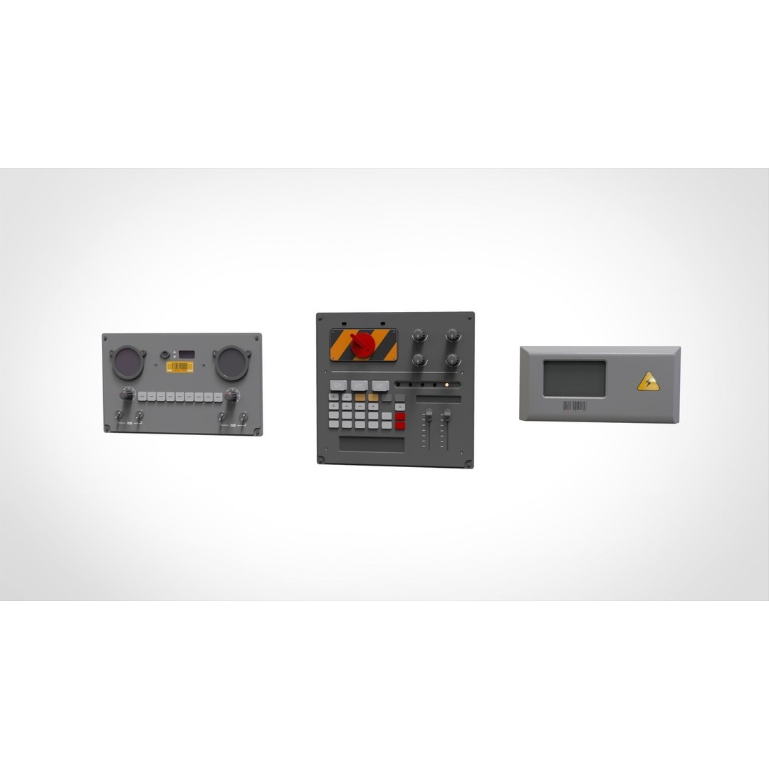 Dashboard 3D Model – Sci-Fi Control Panel with PBR Materials - View 17