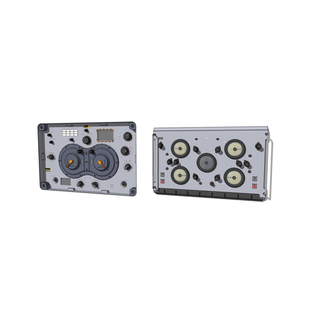 Dashboard 3D Model – Sci-Fi Control Panel with PBR Materials - View 22