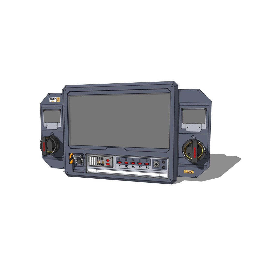 Dashboard 3D Model – Sci-Fi Control Panel with PBR Materials - View 25