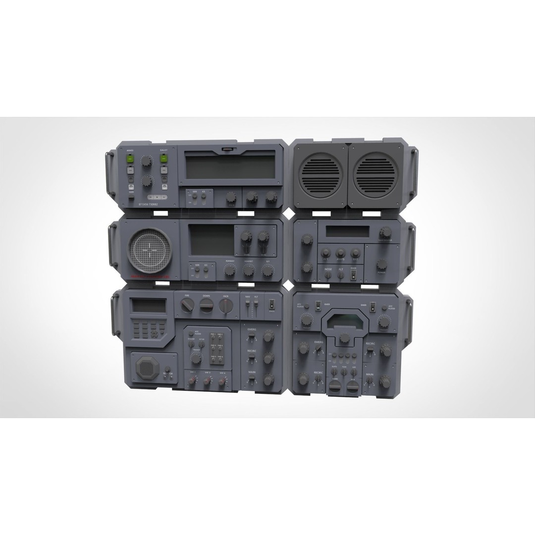 Dashboard 3D Model – Sci-Fi Control Panel with PBR Materials - View 3