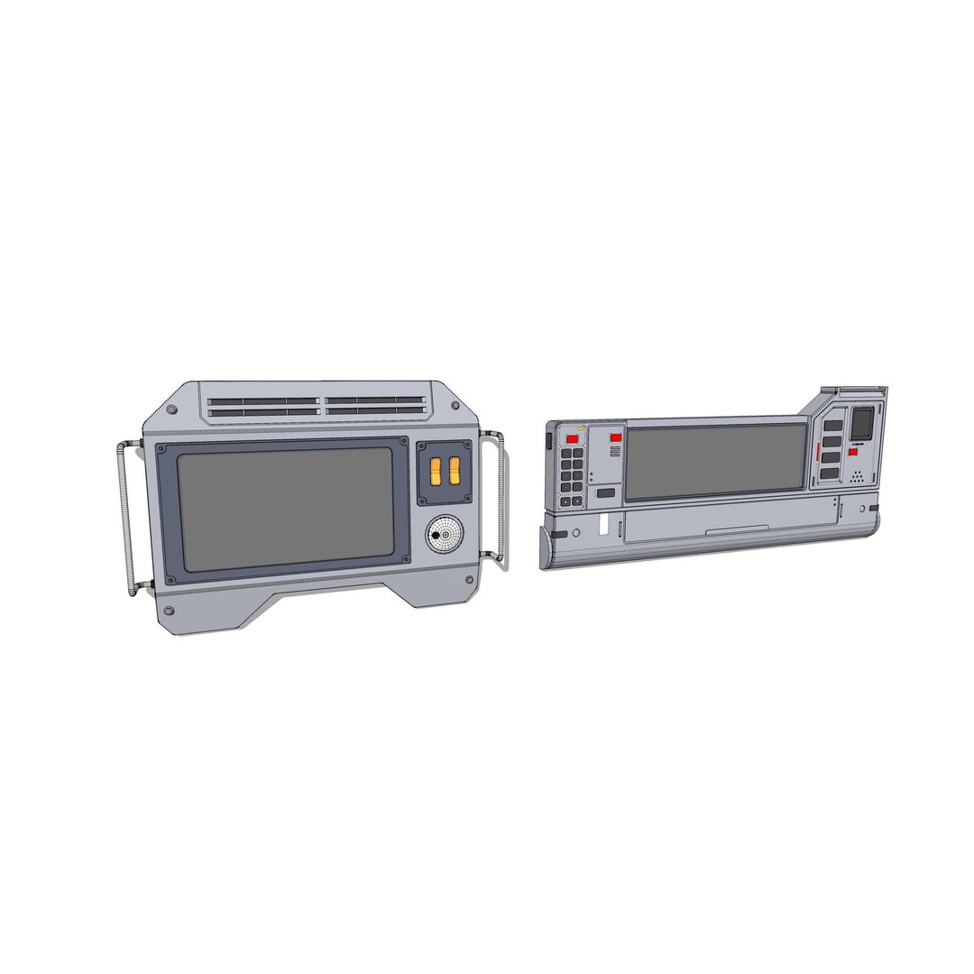 Dashboard 3D Model – Sci-Fi Control Panel with PBR Materials - View 31