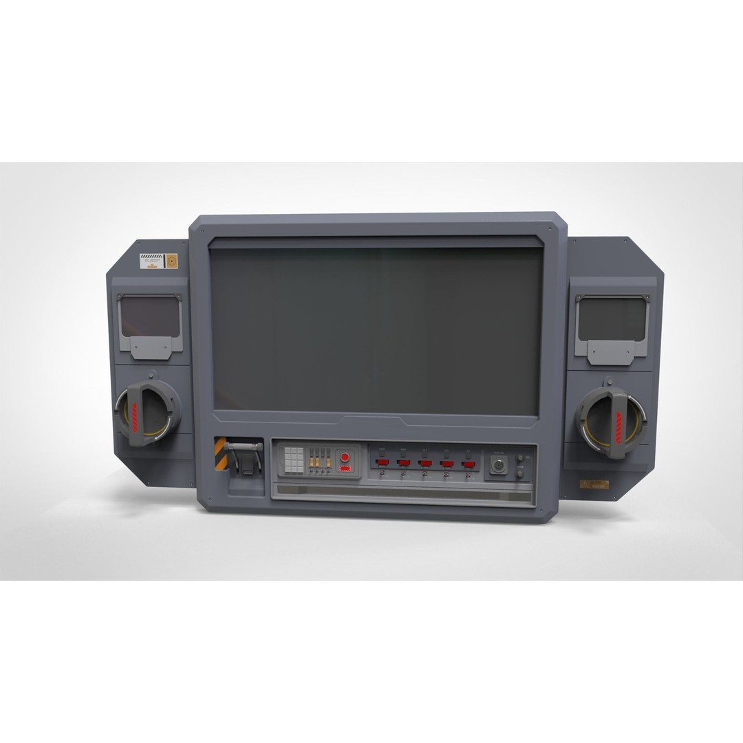 Dashboard 3D Model – Sci-Fi Control Panel with PBR Materials - View 5