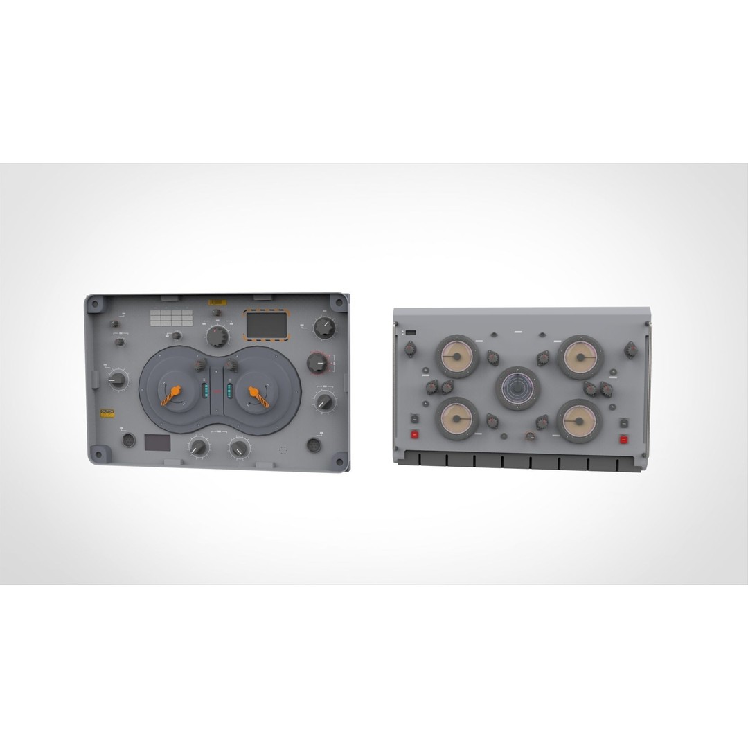 Dashboard 3D Model – Sci-Fi Control Panel with PBR Materials - View 8