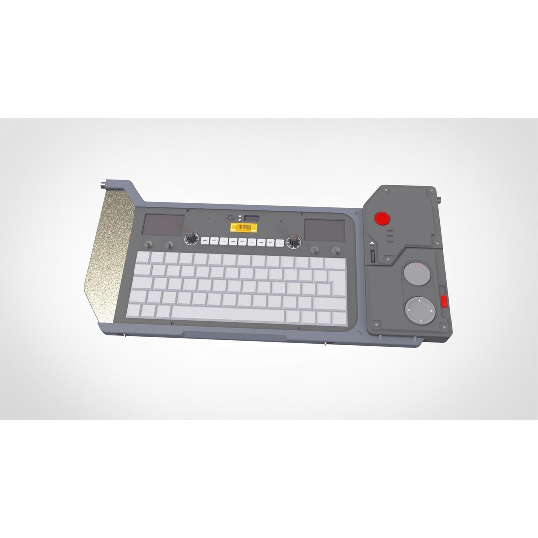 Dashboard 3D Model – Sci-Fi Control Panel with PBR Materials - View 9