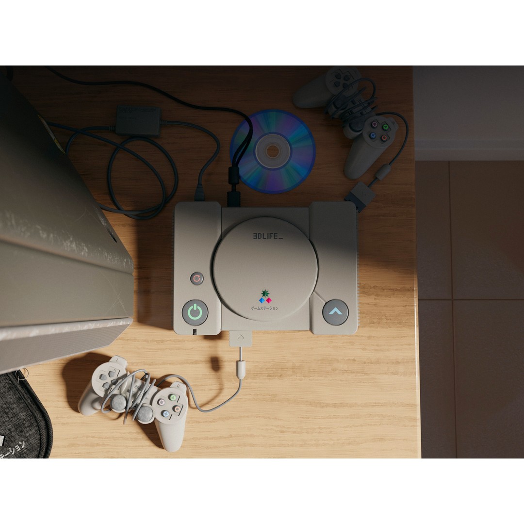 CRT TV and Game Console 3D Model – Low Poly Vintage Video Asset, FBX - View 13