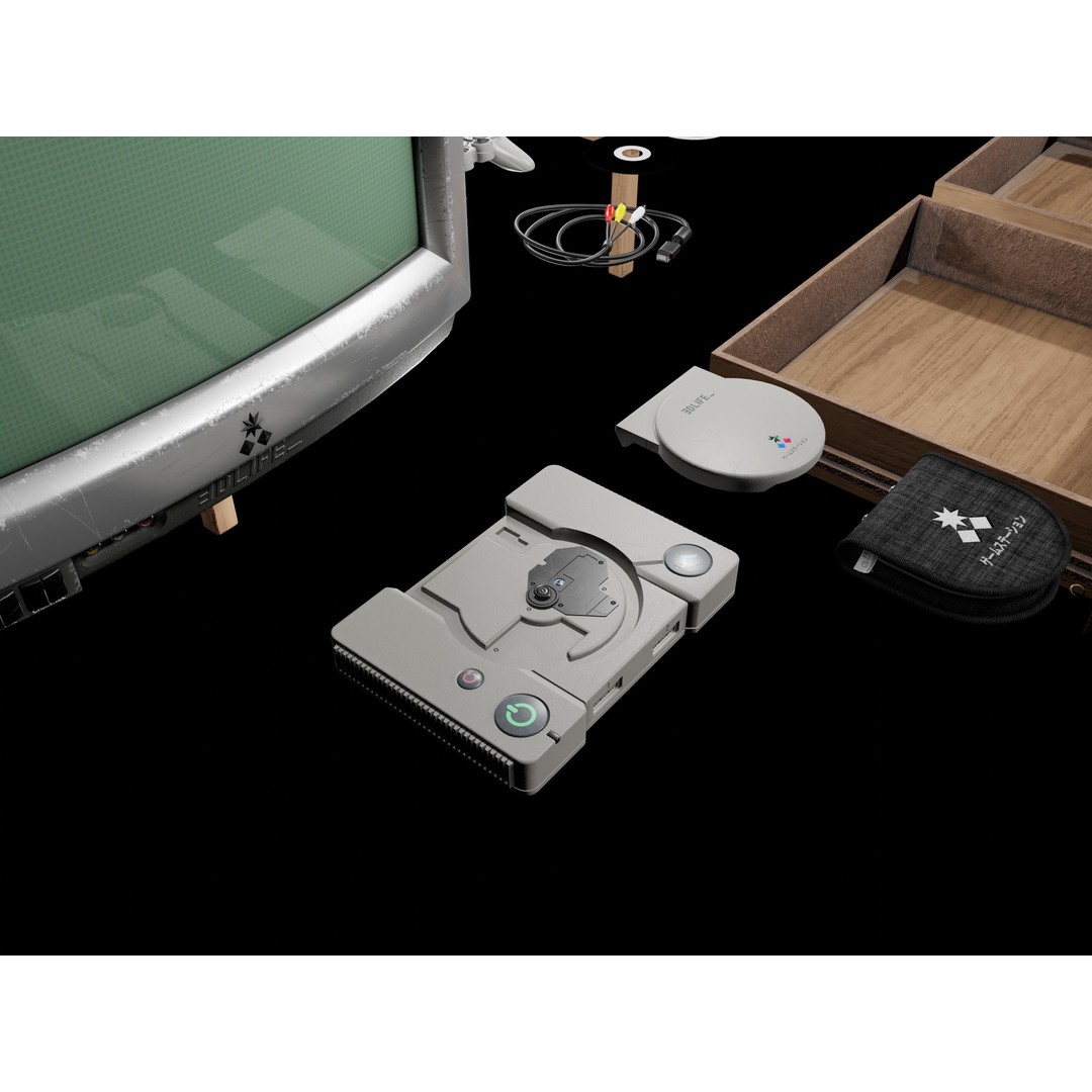 CRT TV and Game Console 3D Model – Low Poly Vintage Video Asset, FBX - View 17