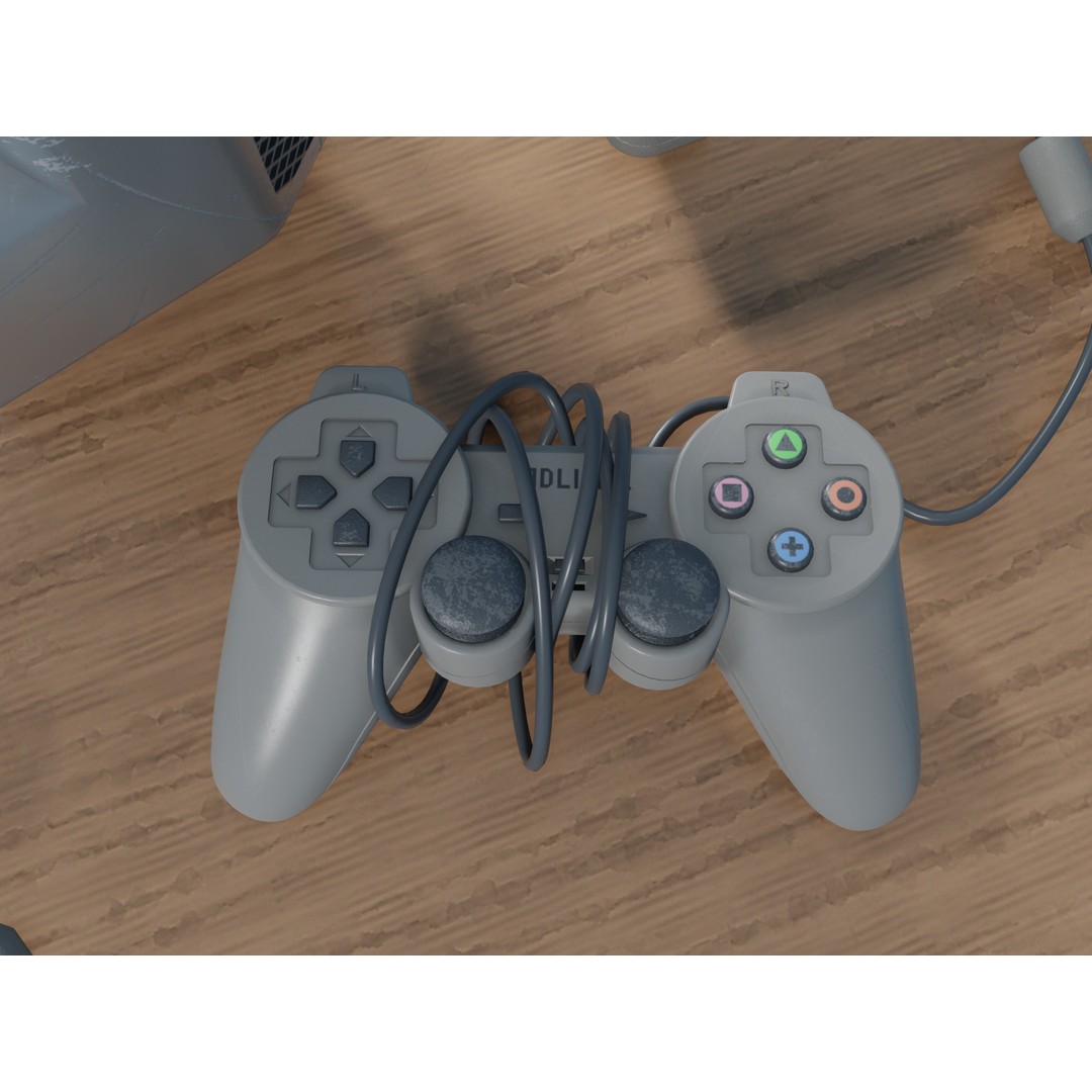 CRT TV and Game Console 3D Model – Low Poly Vintage Video Asset, FBX - View 19