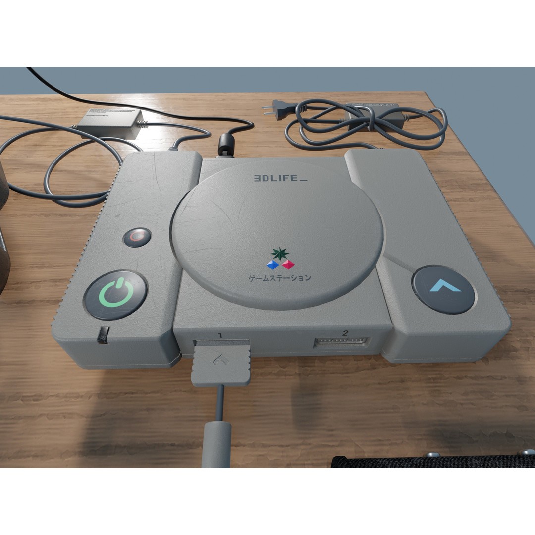 CRT TV and Game Console 3D Model – Low Poly Vintage Video Asset, FBX - View 22