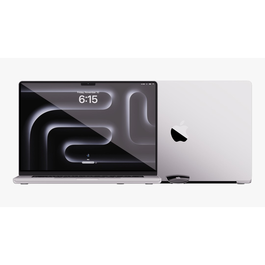 Apple MacBook Pro 3D Model – Detailed Collection with Magic Mouse, PBR, FBX, OBJ - View 12