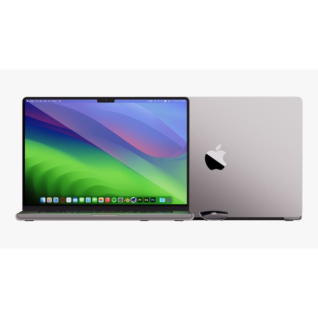 Apple MacBook Pro 3D Model – Detailed Collection with Magic Mouse, PBR, FBX, OBJ - View 16
