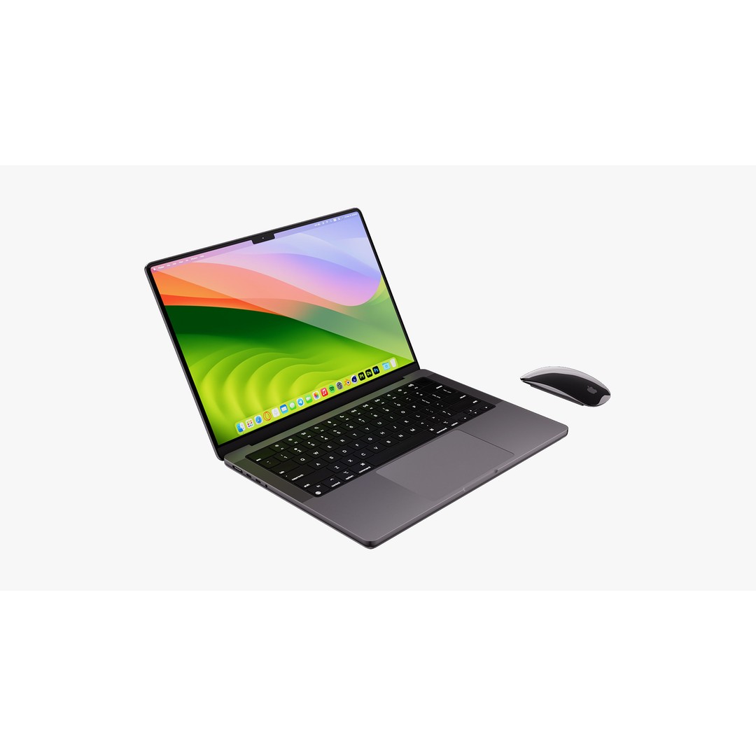 Apple MacBook Pro 3D Model – Detailed Collection with Magic Mouse, PBR, FBX, OBJ - View 33