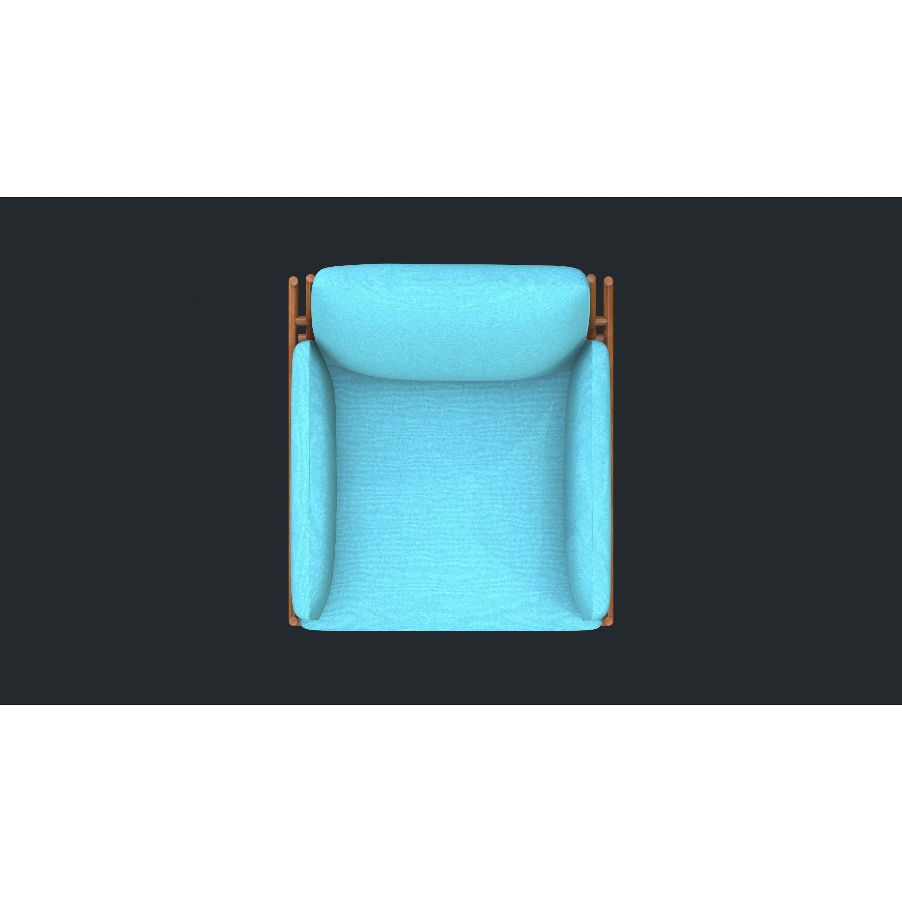 Light Blue Accent Chair - Low-Poly Game-Ready 3D Model - View 14