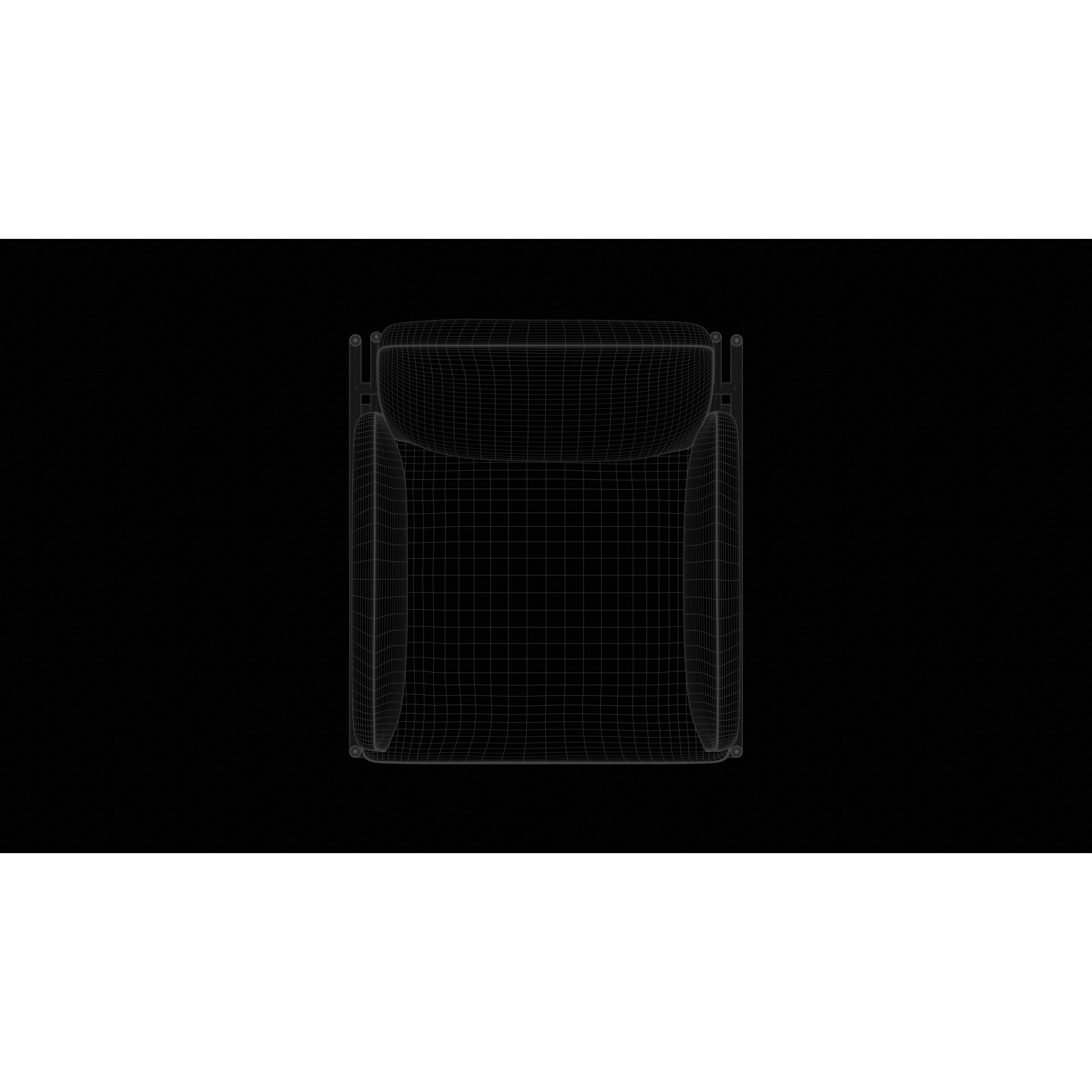 Light Blue Accent Chair - Low-Poly Game-Ready 3D Model - View 15