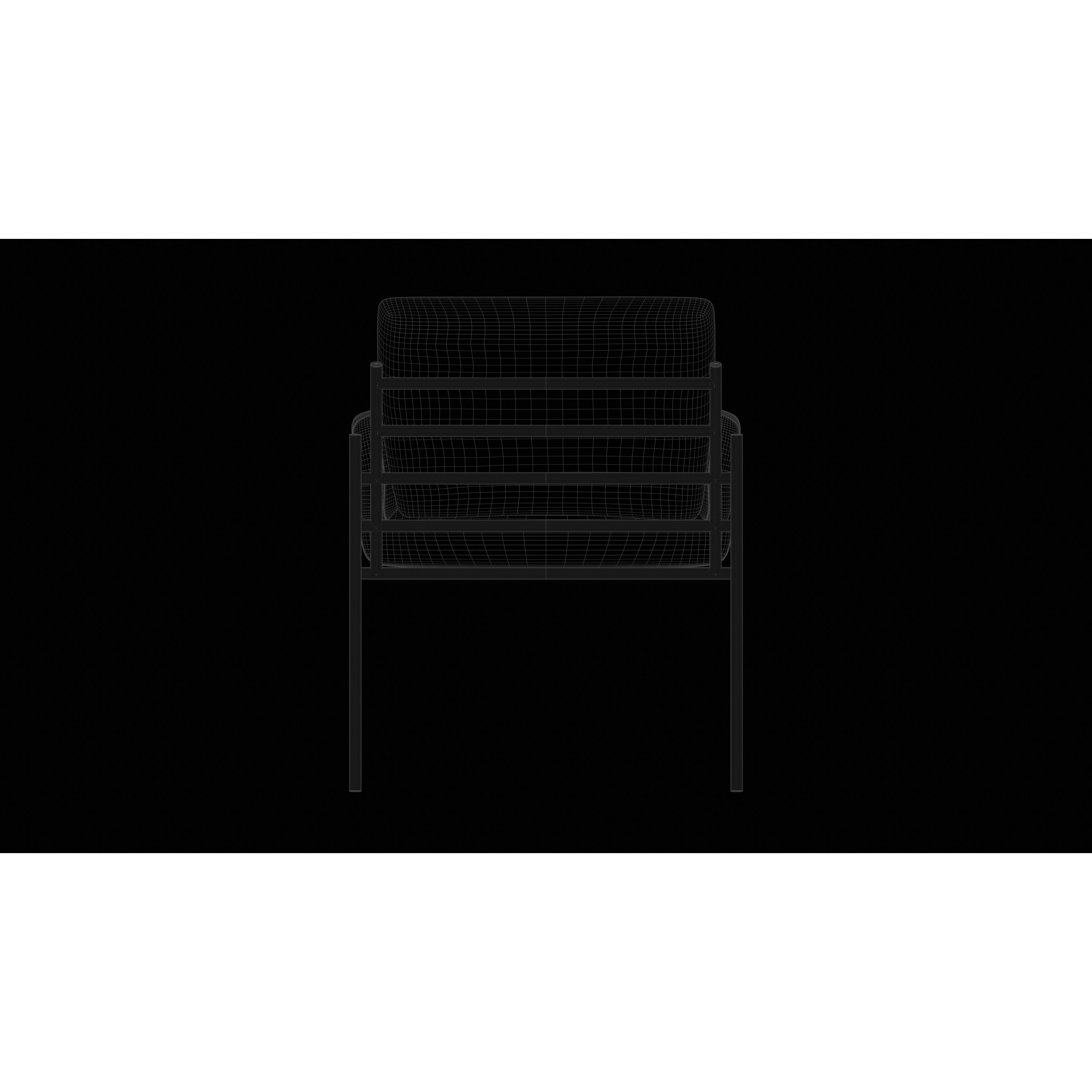 Light Blue Accent Chair - Low-Poly Game-Ready 3D Model - View 9