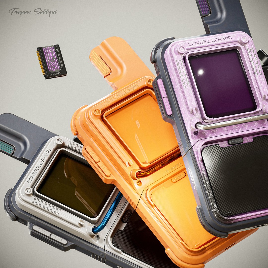 Sci-fi Controller 3D Model – Low Poly PBR Game Asset, FBX, OBJ