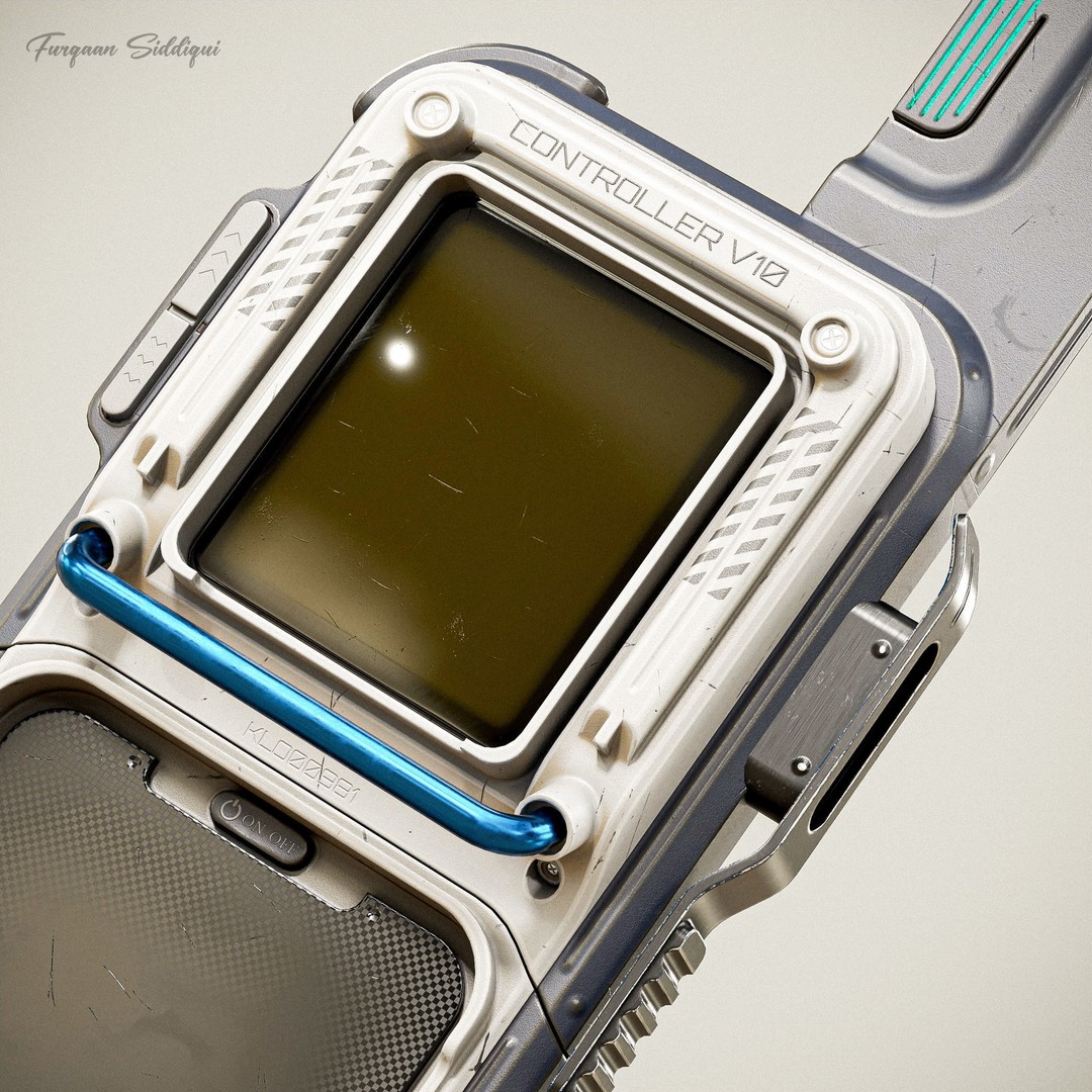 Sci-fi Controller 3D Model – Low Poly PBR Game Asset, FBX, OBJ - View 13