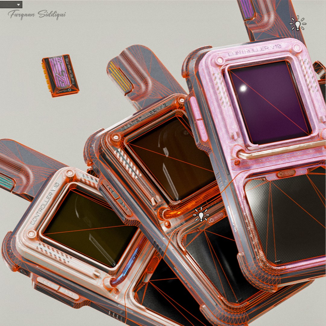 Sci-fi Controller 3D Model – Low Poly PBR Game Asset, FBX, OBJ - View 16