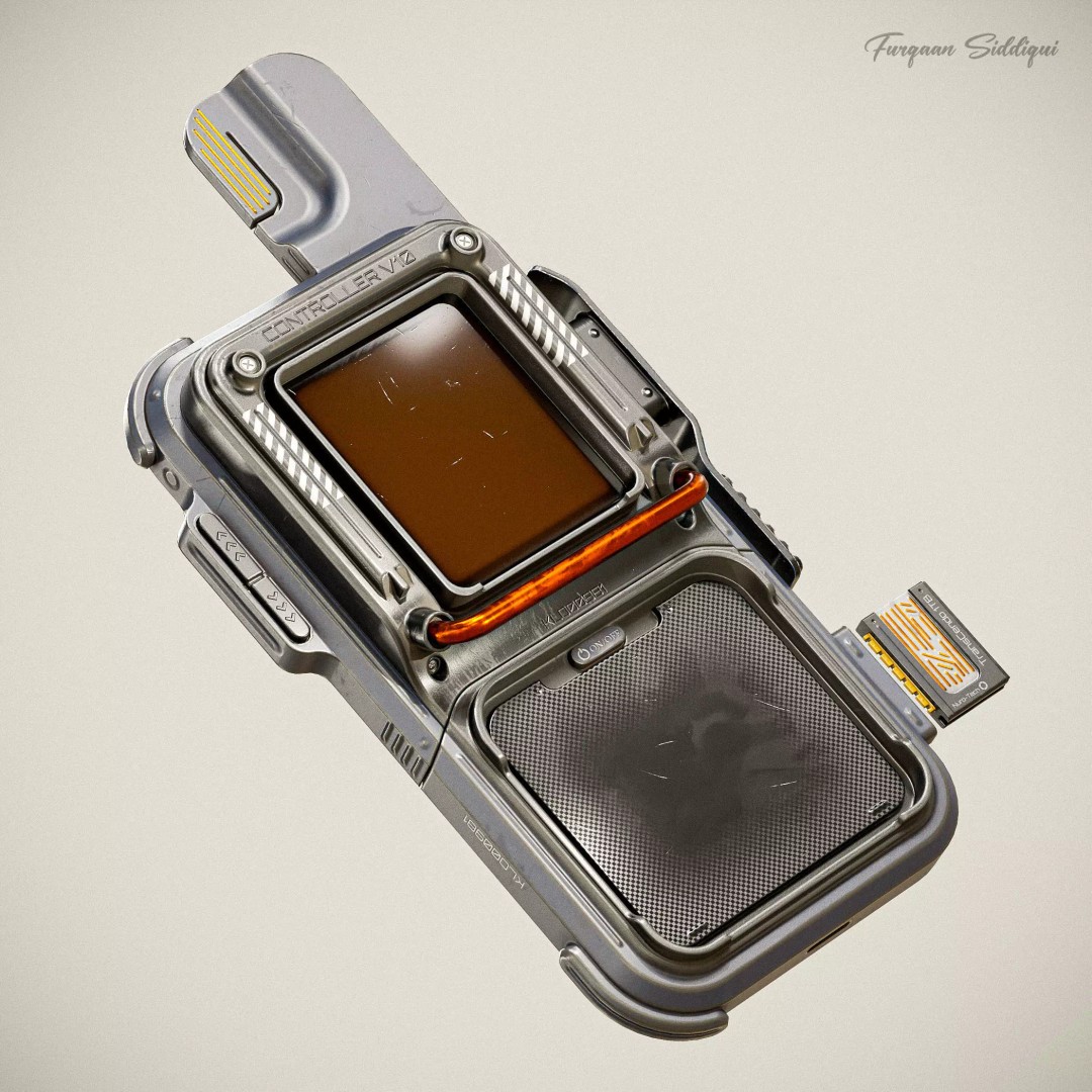 Sci-fi Controller 3D Model – Low Poly PBR Game Asset, FBX, OBJ - View 2